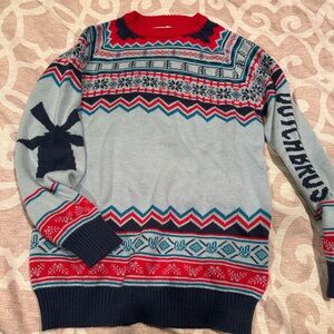 Dutch Bros. Nordic Sweater Sz M Blue/Red